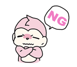 cute pink monkey sticker #1418513