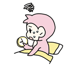 cute pink monkey sticker #1418514