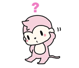 cute pink monkey sticker #1418517