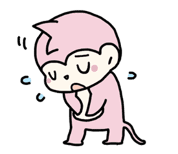 cute pink monkey sticker #1418518