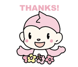 cute pink monkey sticker #1418519
