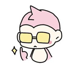cute pink monkey sticker #1418527