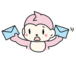 cute pink monkey sticker #1418529