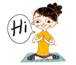 Vara with green yoga mat. sticker #1418650