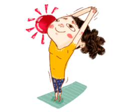 Vara with green yoga mat. sticker #1418651