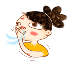 Vara with green yoga mat. sticker #1418654