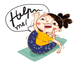 Vara with green yoga mat. sticker #1418660