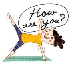 Vara with green yoga mat. sticker #1418664