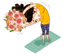 Vara with green yoga mat. sticker #1418665