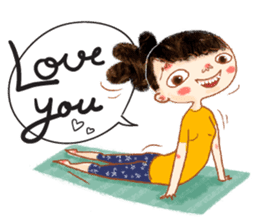 Vara with green yoga mat. sticker #1418666