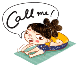 Vara with green yoga mat. sticker #1418667