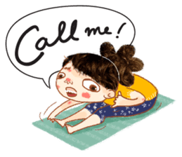 Vara with green yoga mat. sticker #1418667
