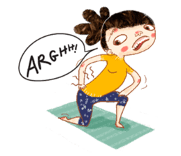 Vara with green yoga mat. sticker #1418671