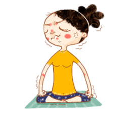 Vara with green yoga mat. sticker #1418684