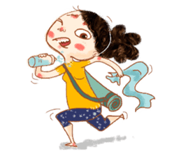 Vara with green yoga mat. sticker #1418685