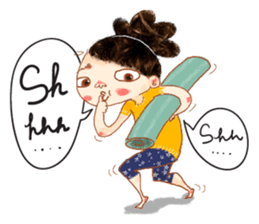 Vara with green yoga mat. sticker #1418687