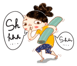 Vara with green yoga mat. sticker #1418687