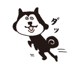 White dog and Shiba Inu and Surreal dog sticker #1419804