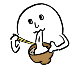 Round white friends2 sticker #1421735