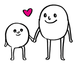 Round white friends2 sticker #1421746