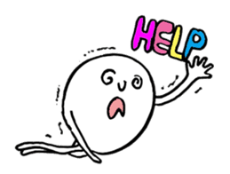 Round white friends2 sticker #1421768