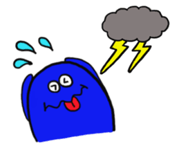 Blue bean sticker #1424590