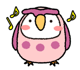 Peach owl sticker #1428338