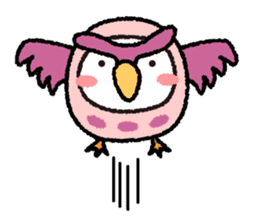 Peach owl sticker #1428349