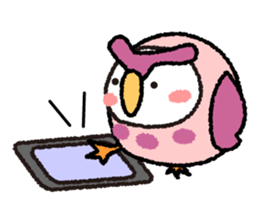 Peach owl sticker #1428360