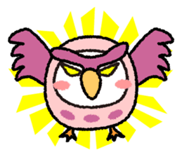 Peach owl sticker #1428370