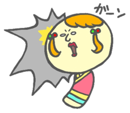 Japanese KOKESHI Doll's sticker #1428713