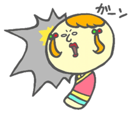 Japanese KOKESHI Doll's sticker #1428713