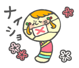 Japanese KOKESHI Doll's sticker #1428718