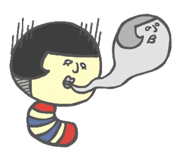 Japanese KOKESHI Doll's sticker #1428725