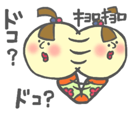 Japanese KOKESHI Doll's sticker #1428731