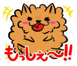 The shaggy dog and white cat. sticker #1428785