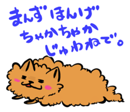 The shaggy dog and white cat. sticker #1428789