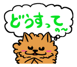 The shaggy dog and white cat. sticker #1428801