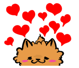 The shaggy dog and white cat. sticker #1428811