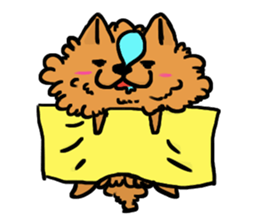 The shaggy dog and white cat. sticker #1428814