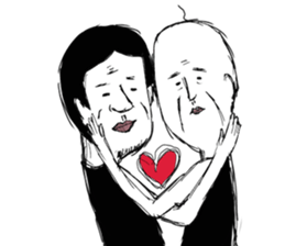 A middle - aged male-Pair sticker #1431062