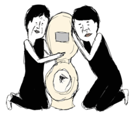 A middle - aged male-Pair sticker #1431070