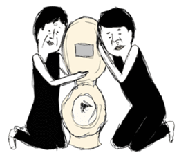 A middle - aged male-Pair sticker #1431070