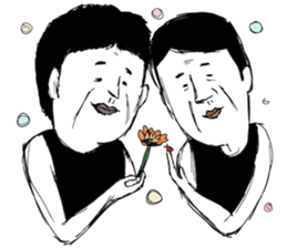 A middle - aged male-Pair sticker #1431075