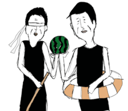 A middle - aged male-Pair sticker #1431080