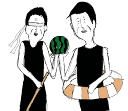 A middle - aged male-Pair sticker #1431080