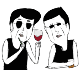 A middle - aged male-Pair sticker #1431086