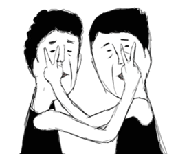 A middle - aged male-Pair sticker #1431088