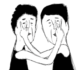 A middle - aged male-Pair sticker #1431088