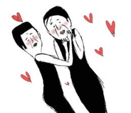 A middle - aged male-Pair sticker #1431097